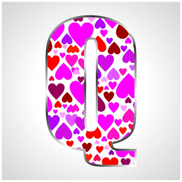 Alphabet des cœurs — Image vectorielle
