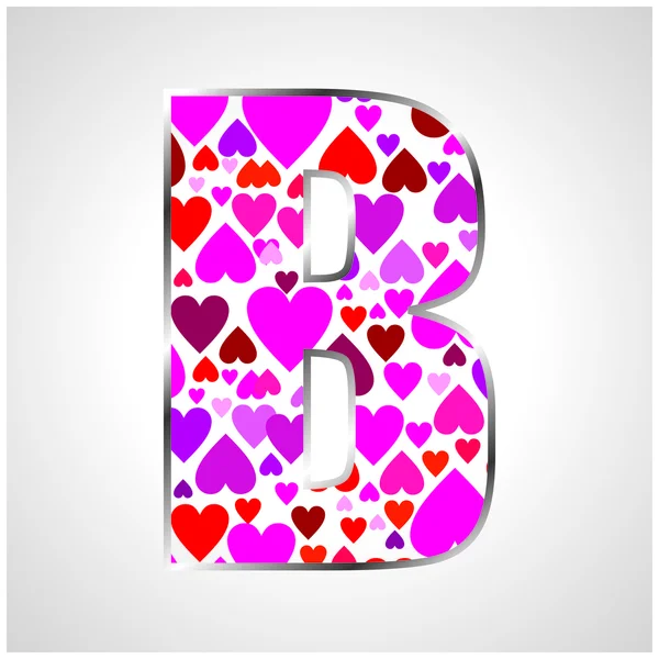 Alphabet of hearts — Stock Vector