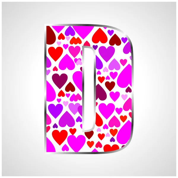 Alphabet of hearts — Stock Vector