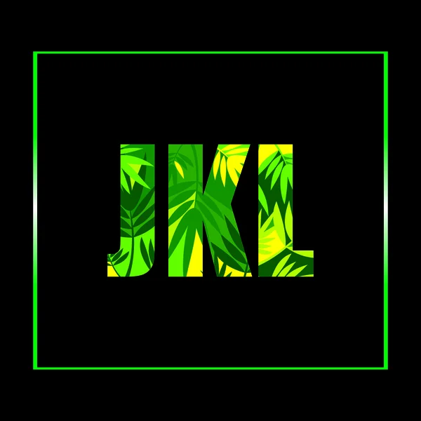 Green leaves alphabet — Stock Vector