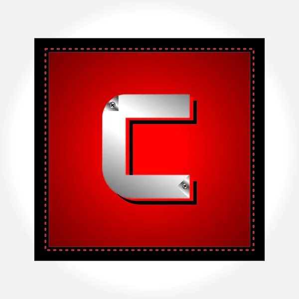 Rode kleur glanzend lettertype — Stockvector