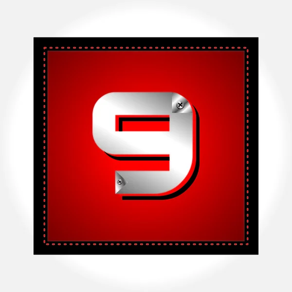 Rode kleur glanzend lettertype — Stockvector