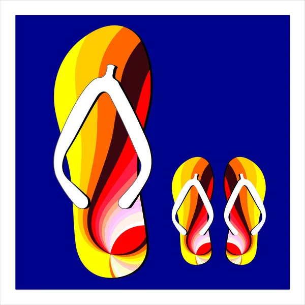 Conjunto de chinelos coloridos — Vetor de Stock