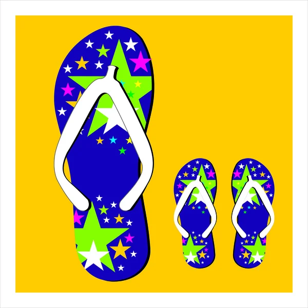 Színes flip flops készlet — Stock Vector