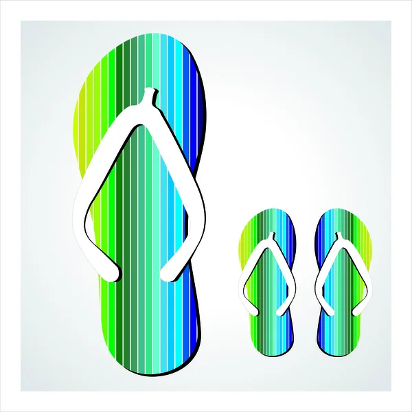 Ensemble de tongs colorées — Image vectorielle