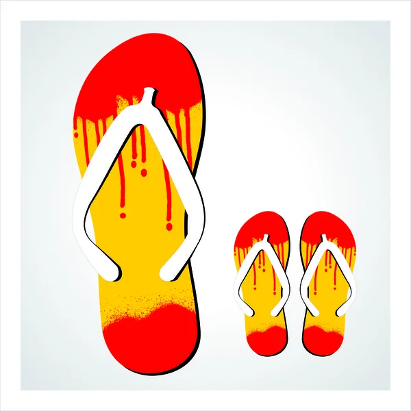 Juego de chanclas coloridas — Vector de stock