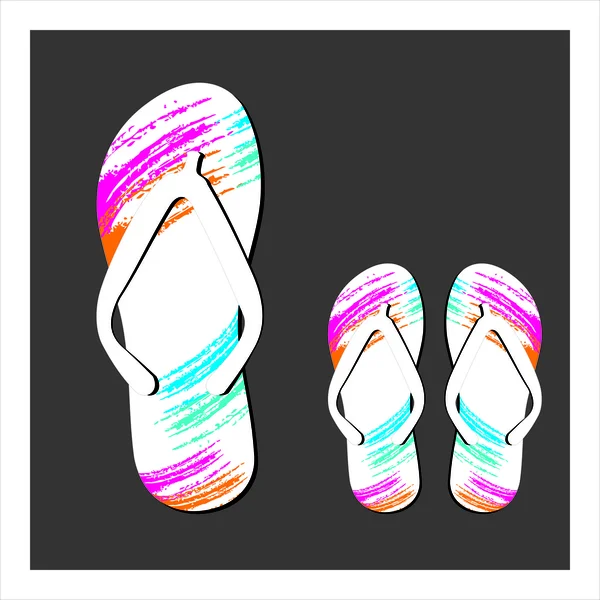 Conjunto de chinelos coloridos —  Vetores de Stock