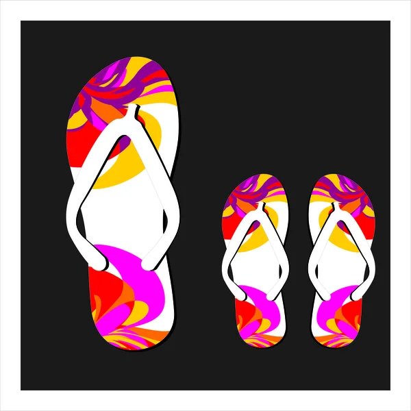 Bunte Flip-Flops Set — Stockvektor