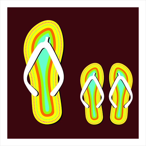 Set flip flops colorat — Vector de stoc