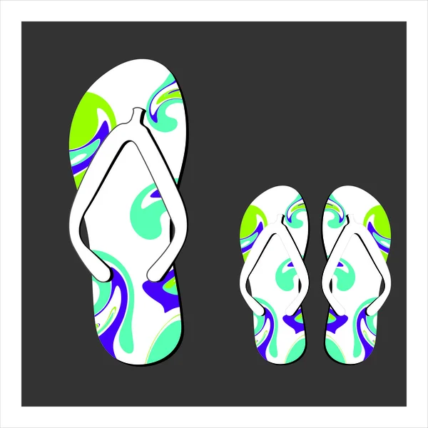 Färgglada flip flops set — Stock vektor