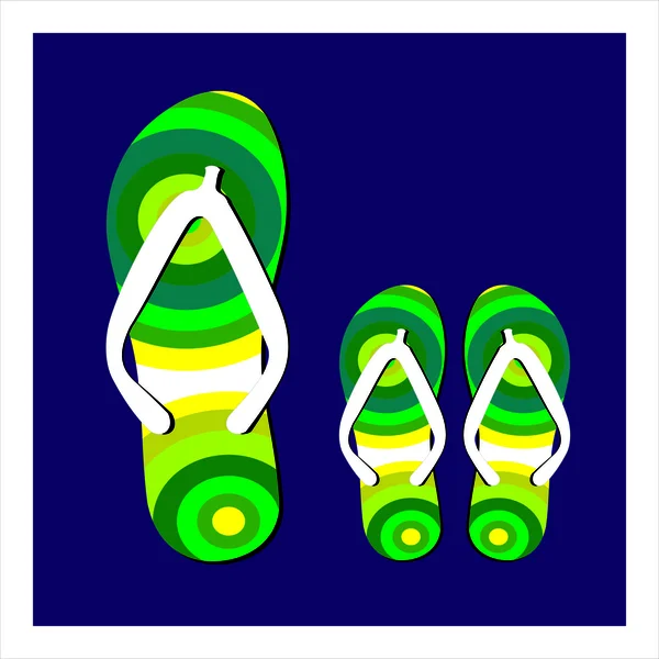 Színes flip flops készlet — Stock Vector