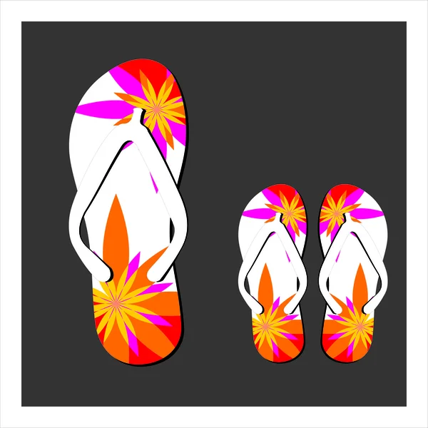 Ensemble de tongs colorées — Image vectorielle