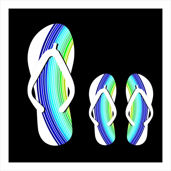 Färgglada flip flops set — Stock vektor