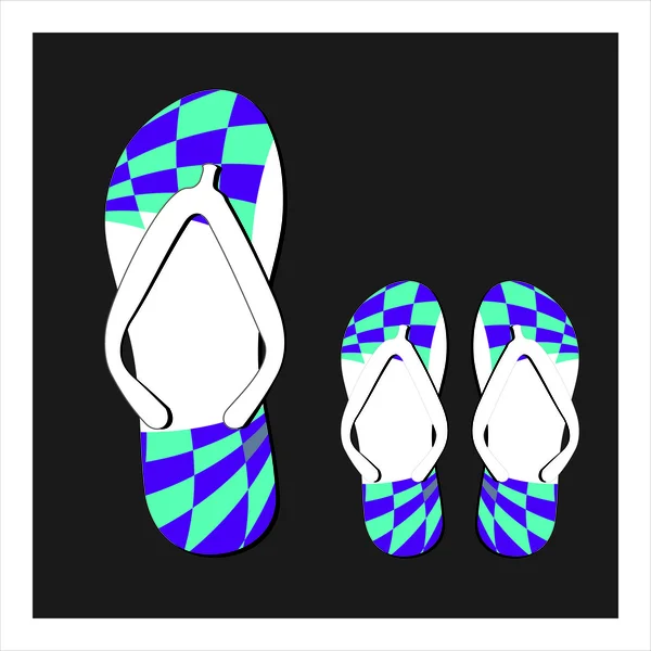 Conjunto de chinelos coloridos — Vetor de Stock