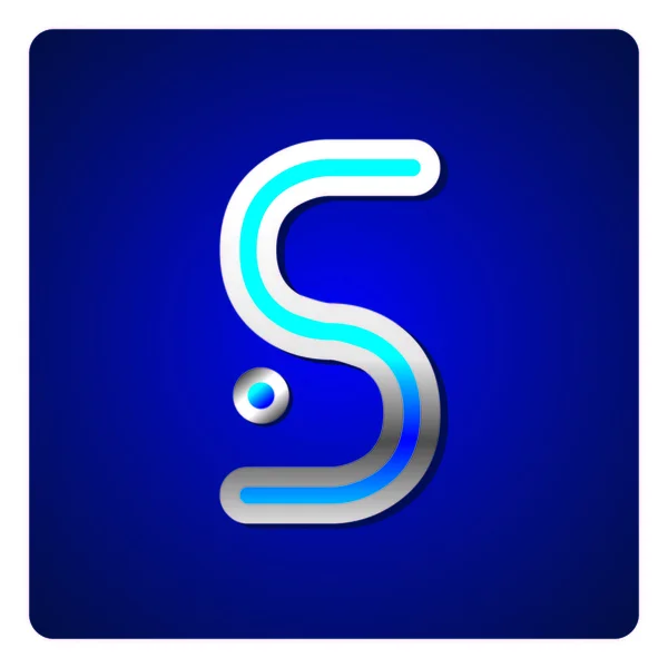 Blauwe metalen lettertypen — Stockvector