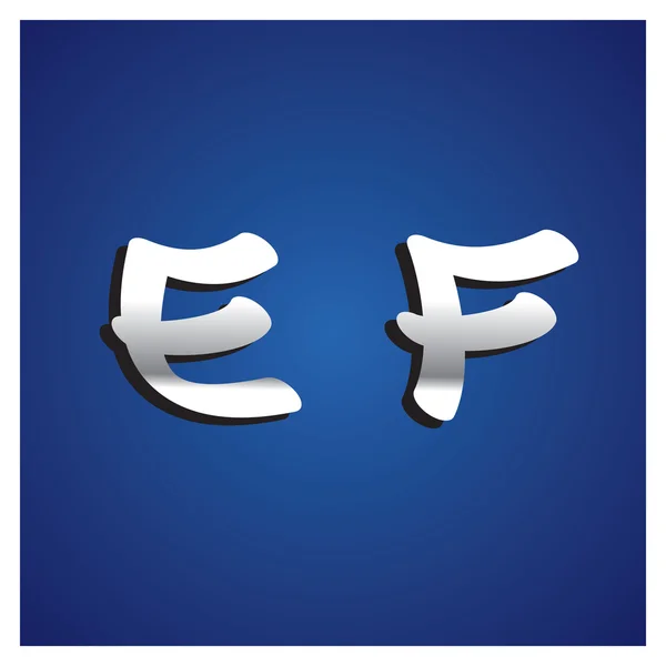 Alfabeto metálico azul — Vetor de Stock