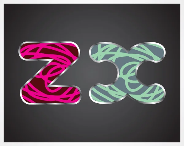 カラフルな行アルファベット A から Z までの設定 — ストックベクタ