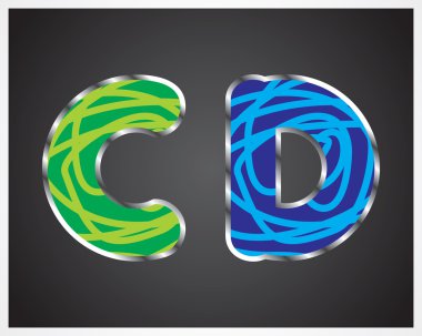 A'dan Z'ye ayarla renkli çizgiler alfabesi