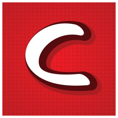 alfabe kırmızı zemin üzerine