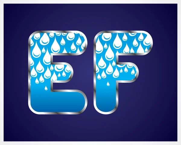 Alfabet zestaw kropli wody — Wektor stockowy