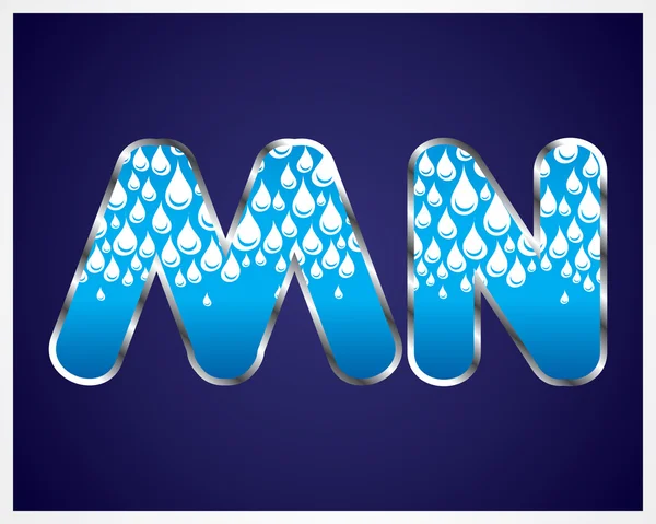 Alfabeto conjunto de gotas de agua — Vector de stock