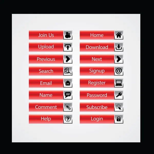 Botones de diseño web Tema — Archivo Imágenes Vectoriales