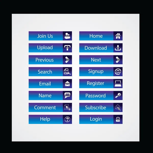 Web Tasarım düğmeleri Tema — Stok Vektör