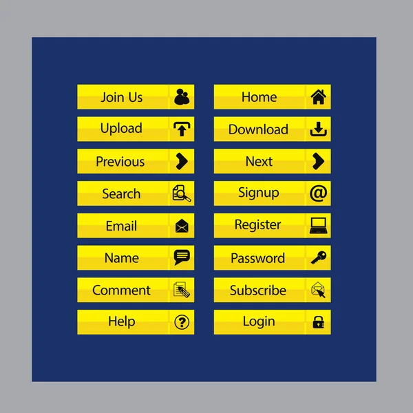 Web Design tlačítek téma — Stockový vektor