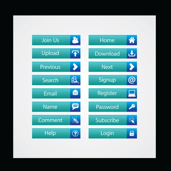 Web Tasarım düğmeleri Tema — Stok Vektör