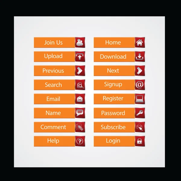 Web Design tlačítek téma — Stockový vektor