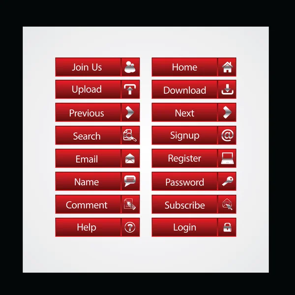 Web Design tlačítek téma — Stockový vektor