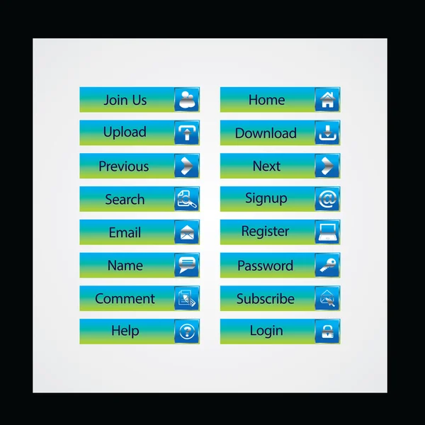 Web Design tlačítek téma — Stockový vektor