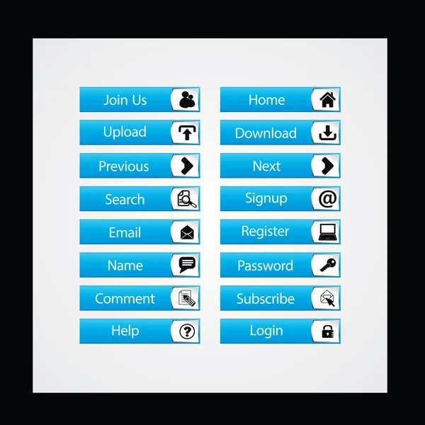 Web Design tlačítek téma — Stockový vektor