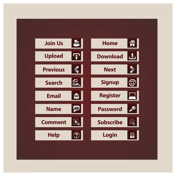 Web Tasarım düğmeleri Tema — Stok Vektör