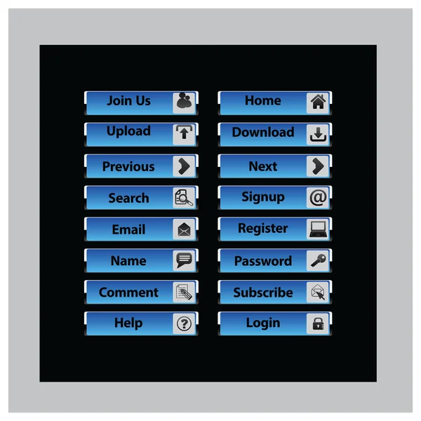Web Design tlačítek téma — Stockový vektor