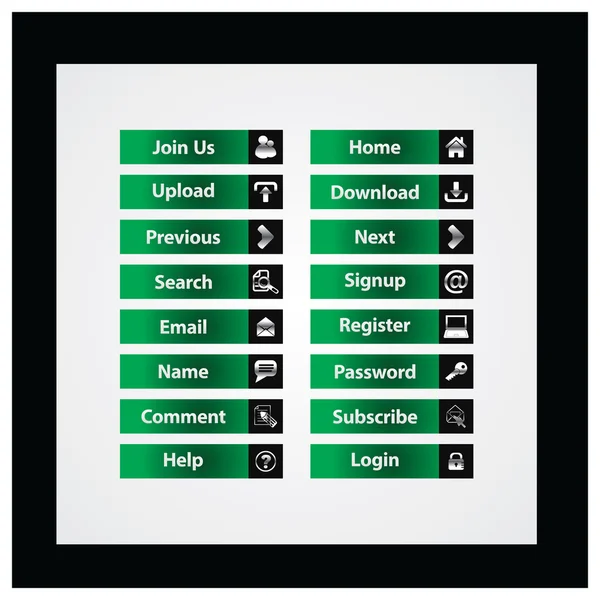 Web Design tlačítek téma — Stockový vektor