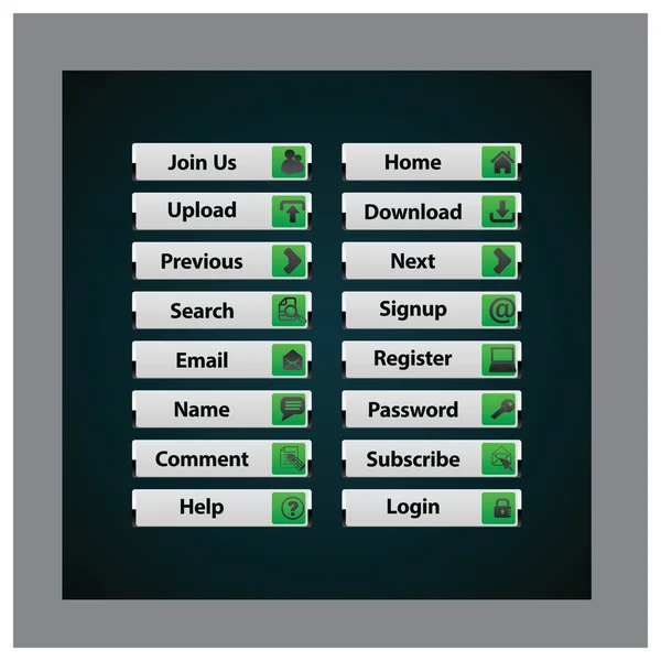Web Tasarım düğmeleri Tema — Stok Vektör