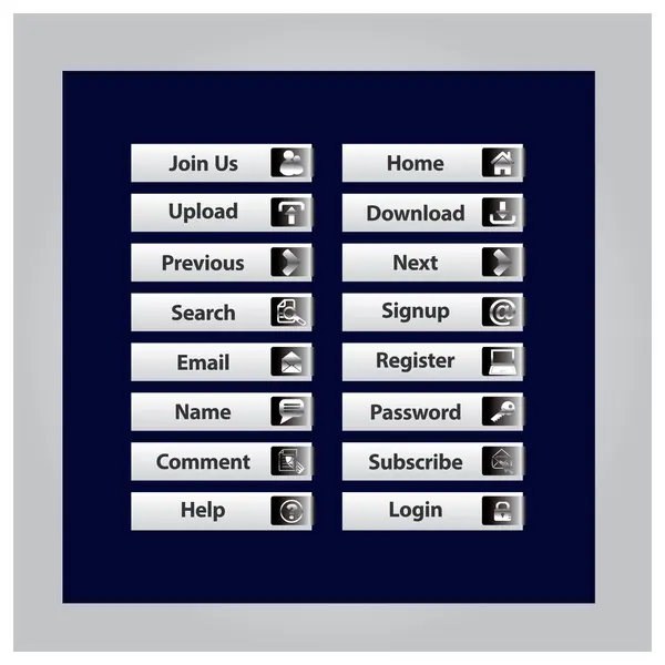 Botones de diseño web Tema — Archivo Imágenes Vectoriales