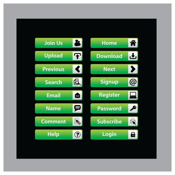 Web Design knappar tema — Stock vektor