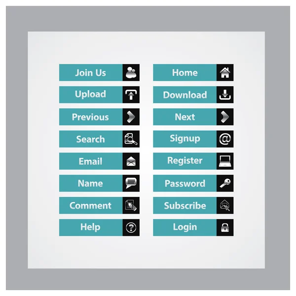 Web Design tlačítek téma — Stockový vektor