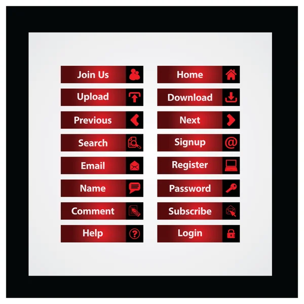 Web Design przyciski tematu — Wektor stockowy