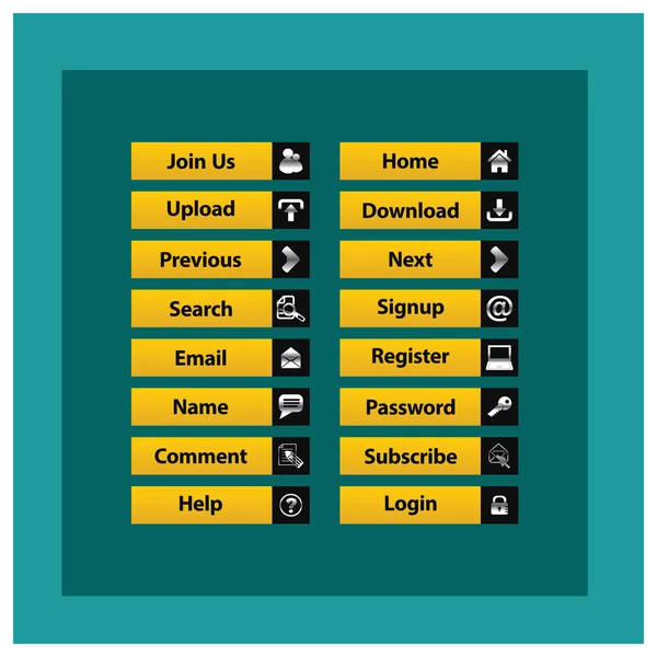 Web Design tlačítek téma — Stockový vektor