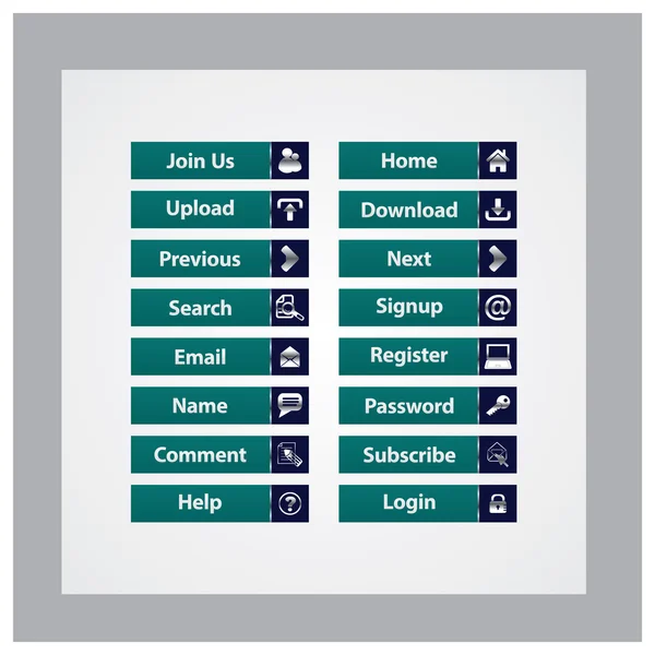 Botones de diseño web Tema — Archivo Imágenes Vectoriales