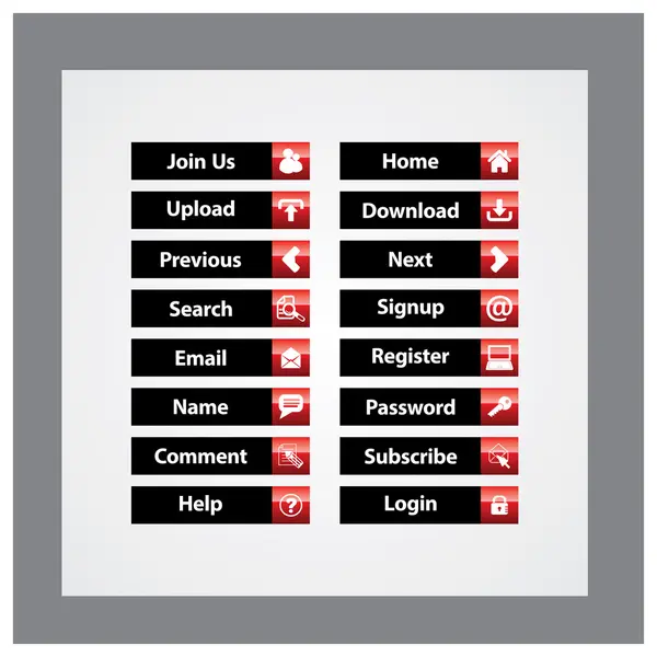 Web Design tlačítek téma — Stockový vektor