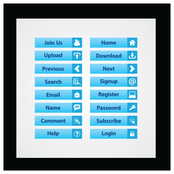 Web Design tlačítek téma — Stockový vektor