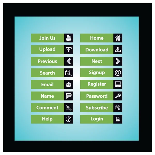 Web Design tlačítek téma — Stockový vektor