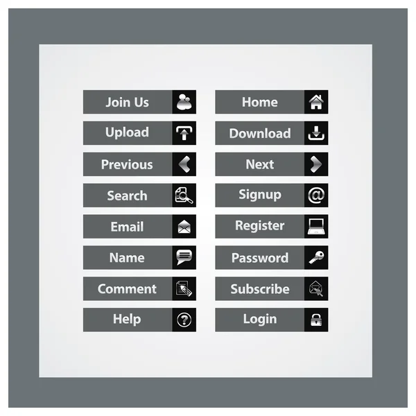 Web Tasarım düğmeleri Tema — Stok Vektör