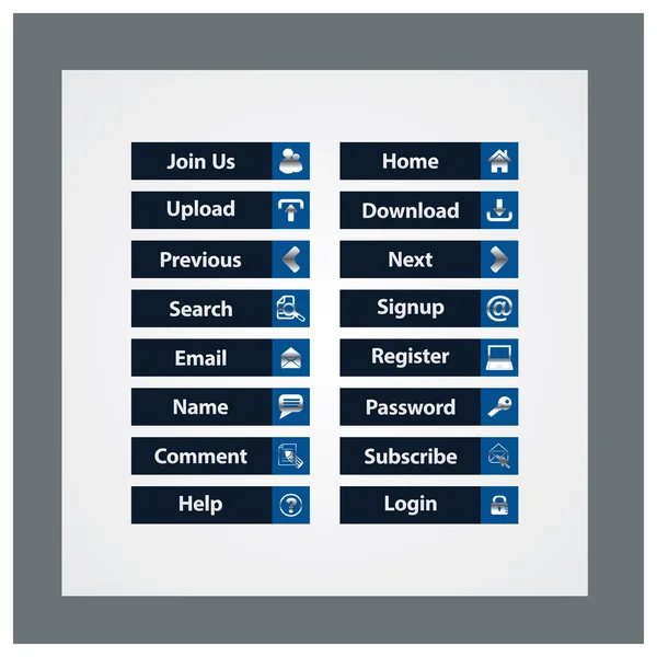 Web Tasarım düğmeleri Tema — Stok Vektör