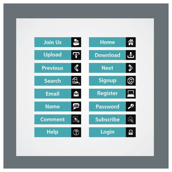 Web Design tlačítek téma — Stockový vektor