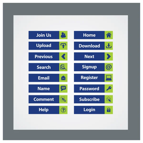 Web Tasarım düğmeleri Tema — Stok Vektör